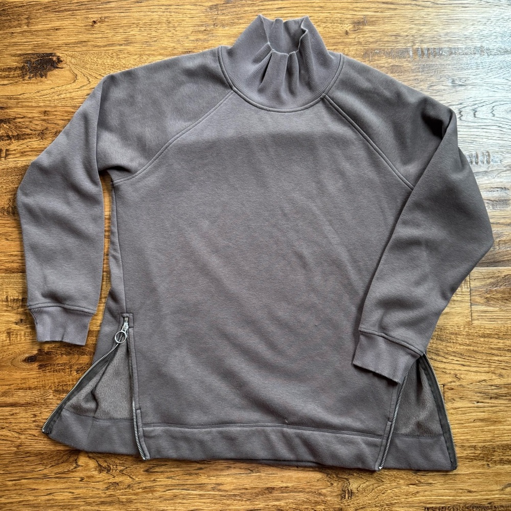 Athleta cozy karma side zip crewneck